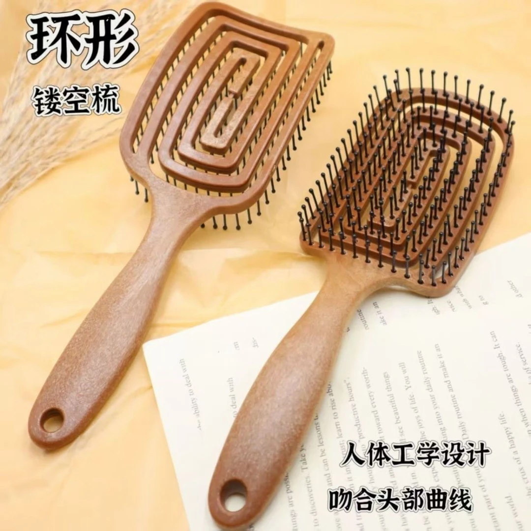 拉萨发货西藏包邮女士梳头排骨梳大板蓬松按摩梳通用木纹按摩木梳