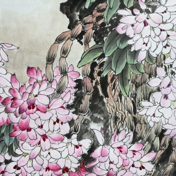 国画138*69厘米花鸟