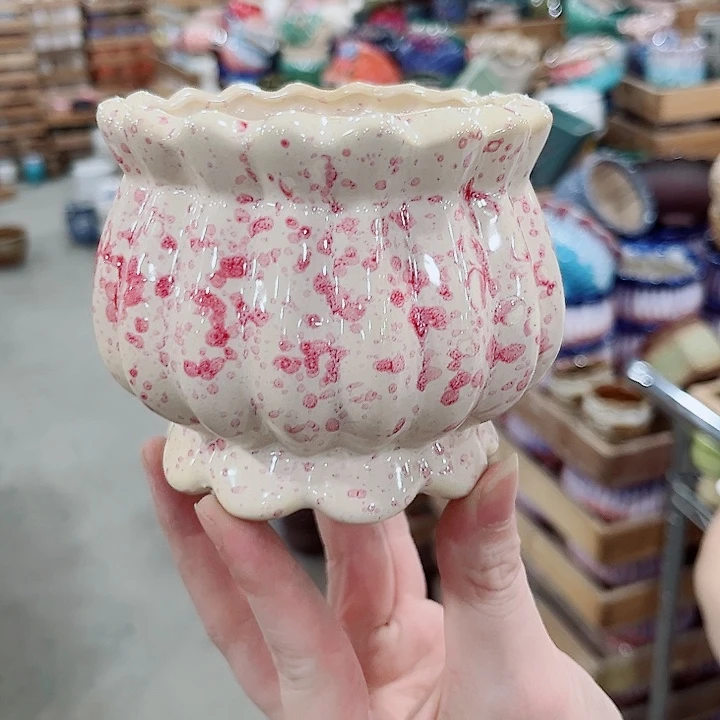 有孔.凑单10元陶瓷花盆发货！