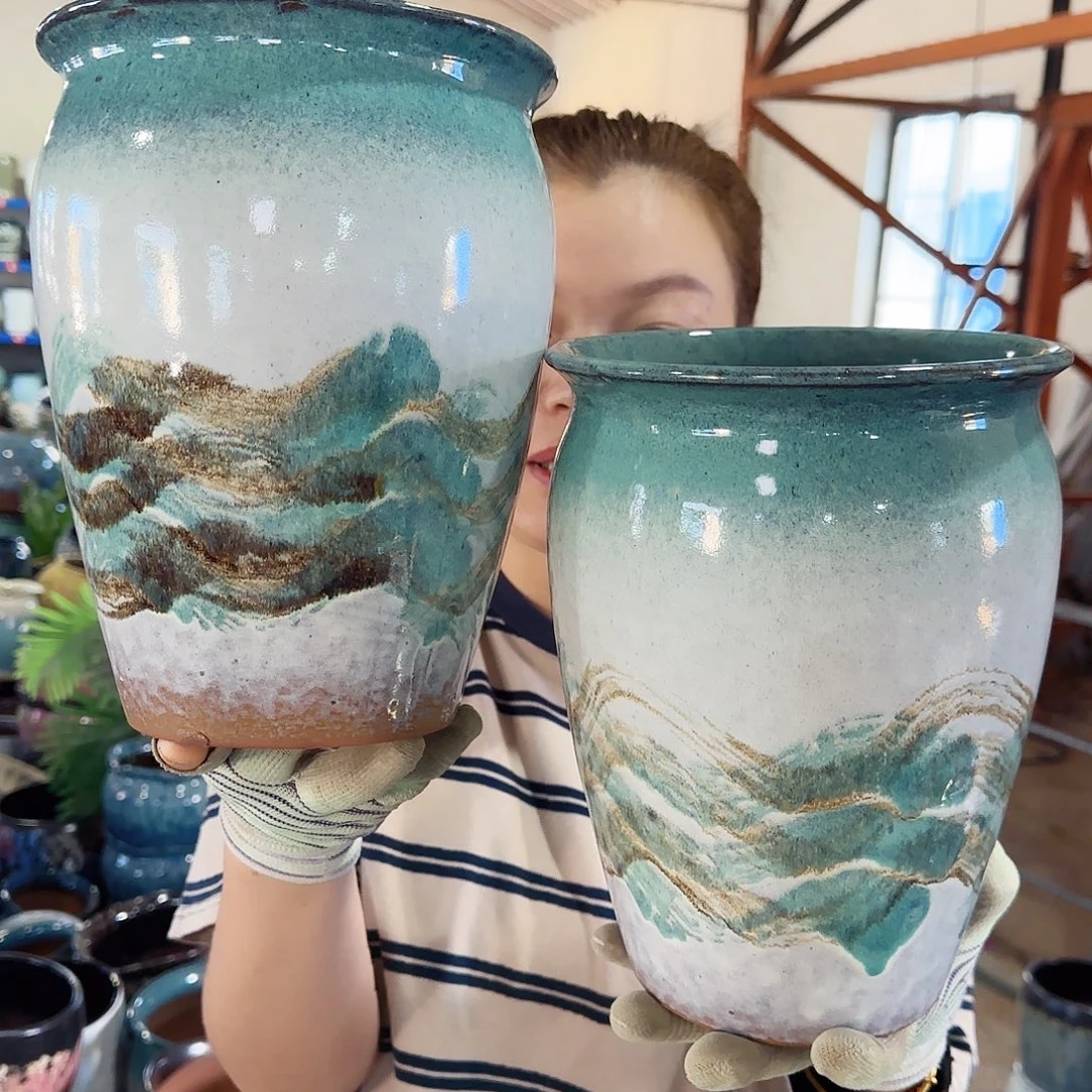 花盆紫砂高24口17