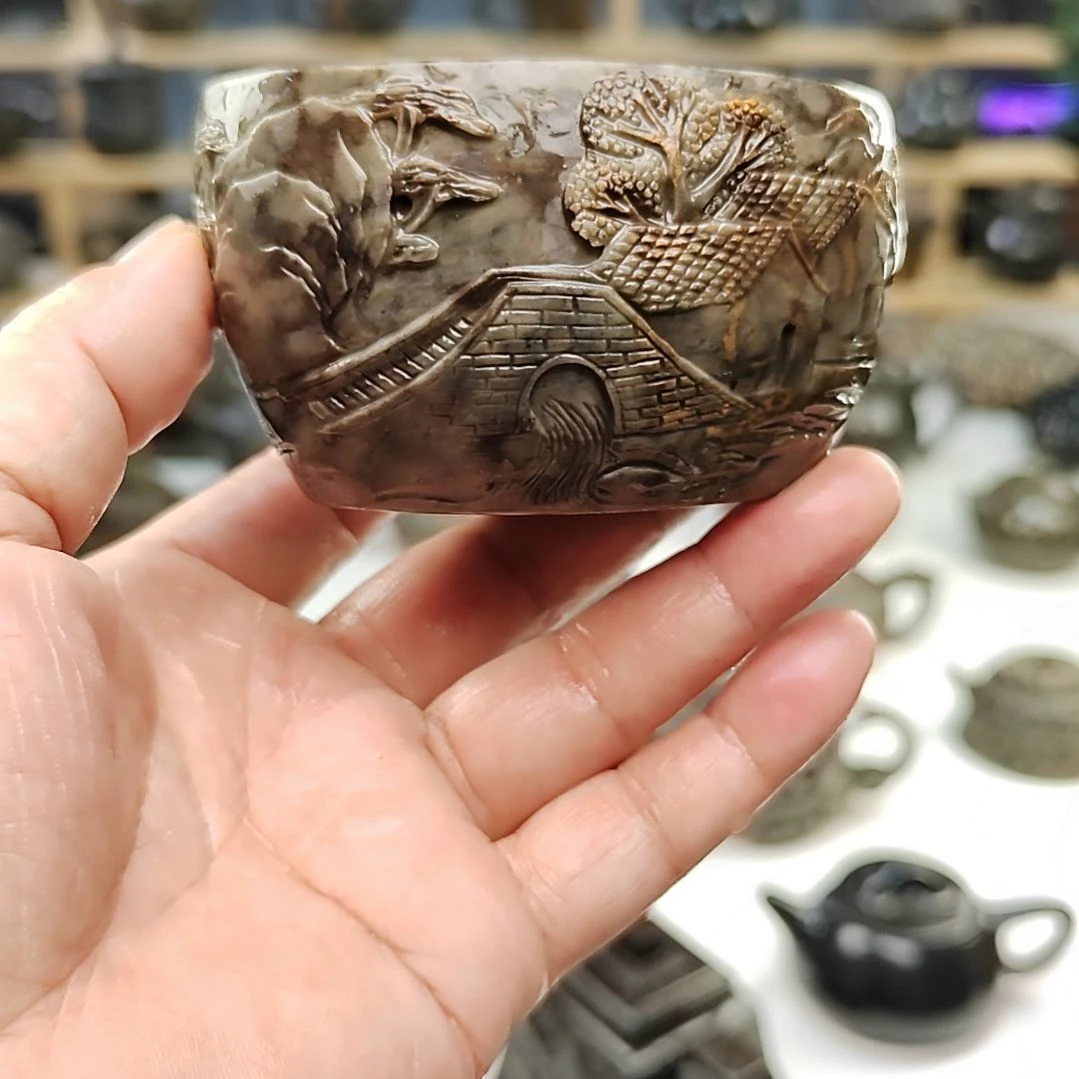 牧***萨米粒玉绿豹随型主人杯茶