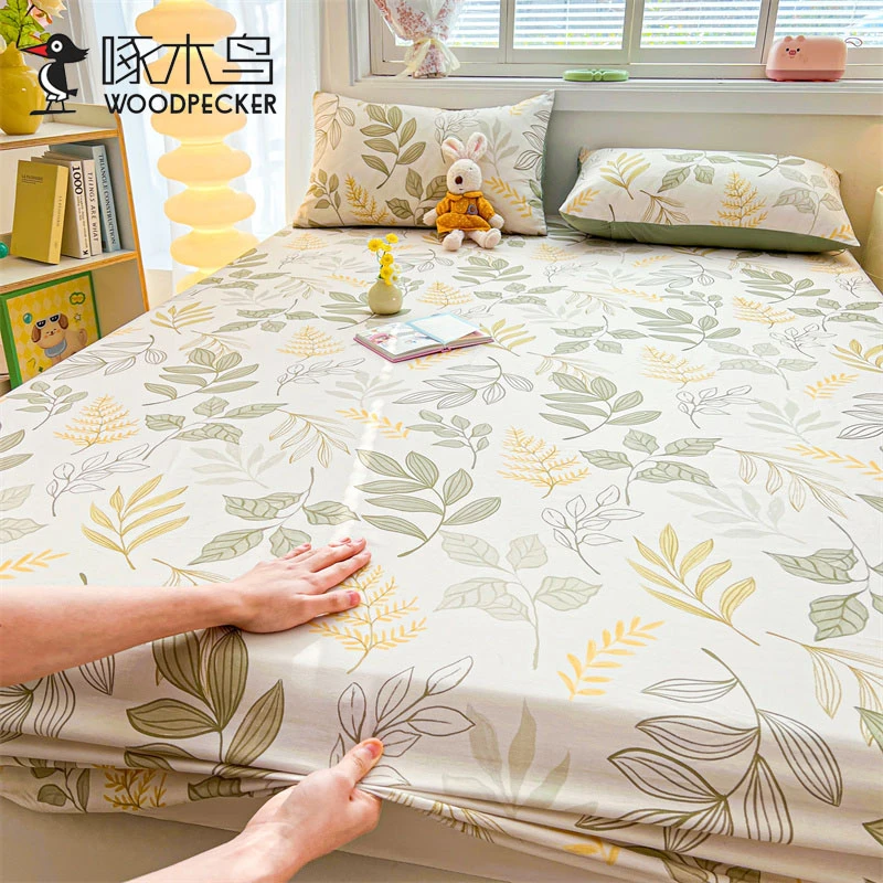 啄木鸟纯棉床笠罩单件2025新款全棉床套席梦思床垫保护罩四季通用