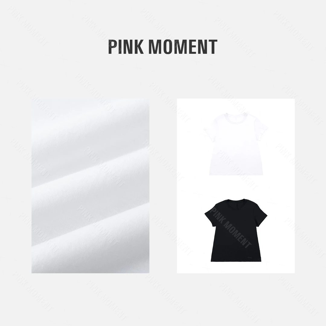 PM王囡囡 白/黑色圆领简约海岛棉薄款T恤 ND1B1209