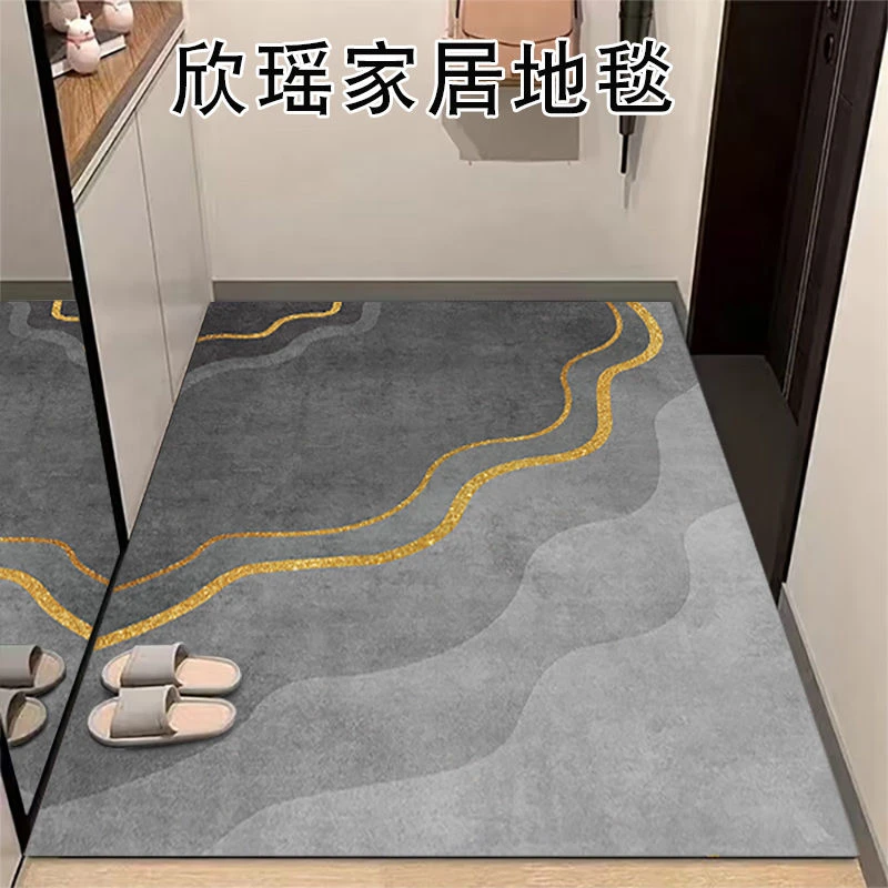 轻奢硅防滑垫子藻泥入户地垫门口浴室卫生间吸水防滑速干