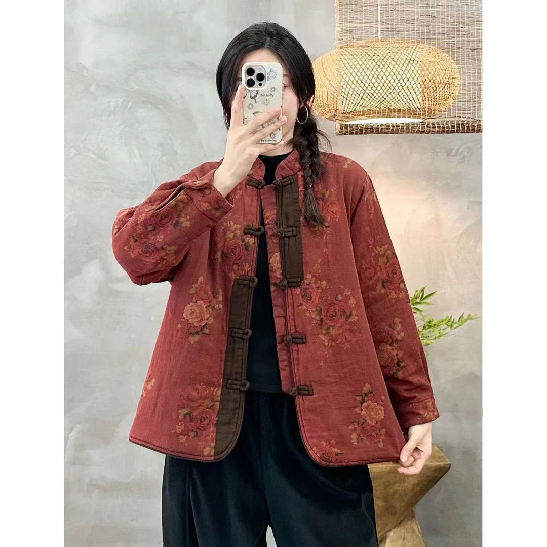 8826秋冬新款时尚气质显瘦遮肉洋气休闲加厚宽松韩版小棉袄外套