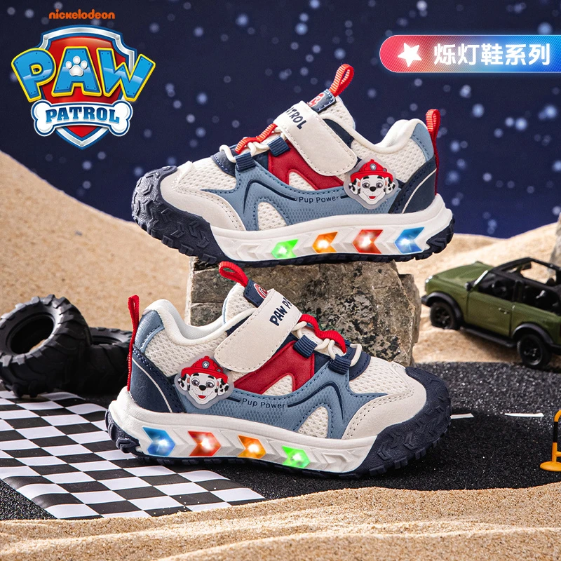 汪汪队男童运动鞋3-6岁2025春秋季新款小童宝宝鞋闪光亮灯跑步鞋