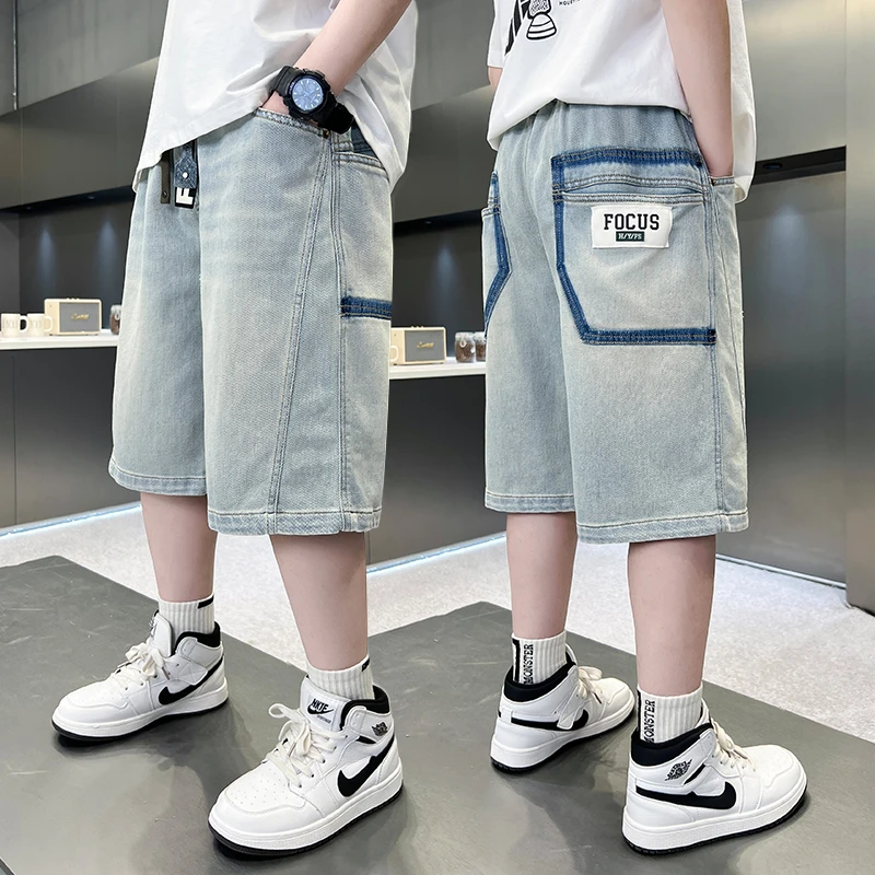 男童牛仔短裤2025夏季新款中大童过膝七分裤男孩潮儿童夏装裤子潮