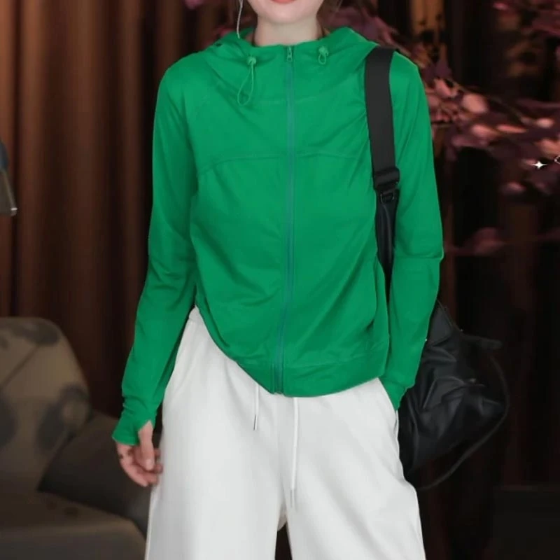 舒适冰凉感显瘦防晒衣外套女2025年夏季新款设计感百搭连帽防晒服