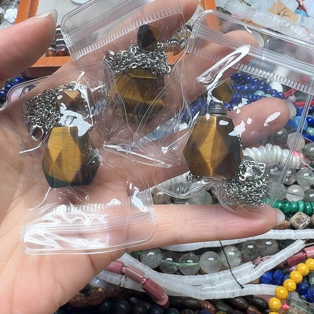 玛瑙/玉髓合金珠宝半成品一个虎眼香水瓶