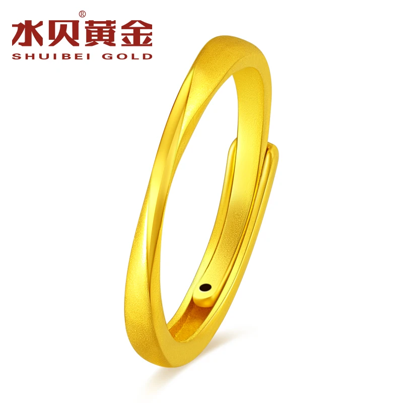 【水贝黄金】黄金戒指莫比乌斯环足金戒指送老婆女友纪念礼物MBWSKK