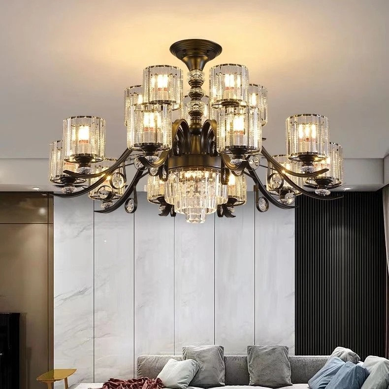 2025新款中山灯具客厅吊灯网红新款轻奢水晶吊灯大气大厅餐厅卧室