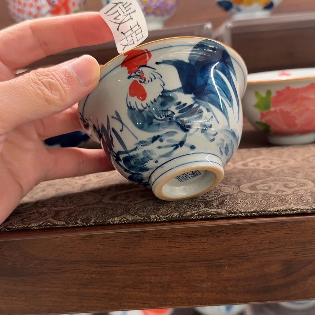 釉下手绘茶具微瑕