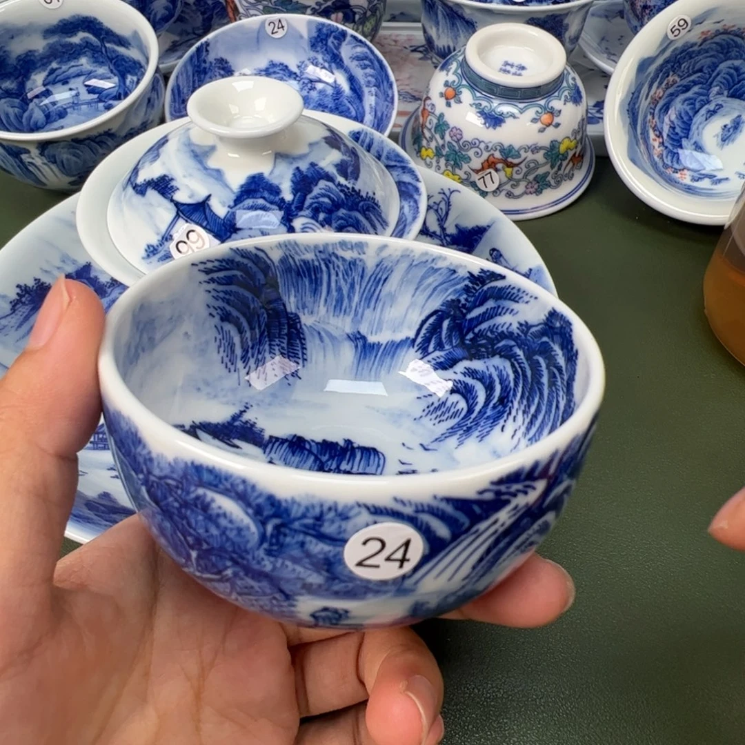 景德镇纯手工纯手绘茶具木木24