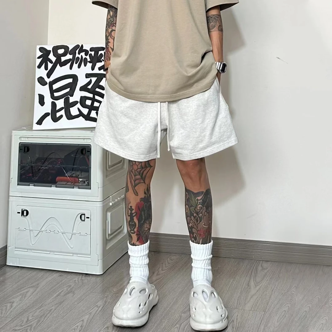 美式高街重磅毛圈运动短裤男夏季潮宽松篮球五分休闲裤子