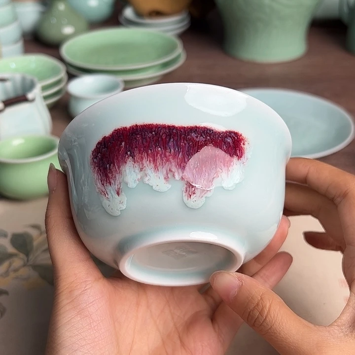 龙泉云间青瓷小米茶器