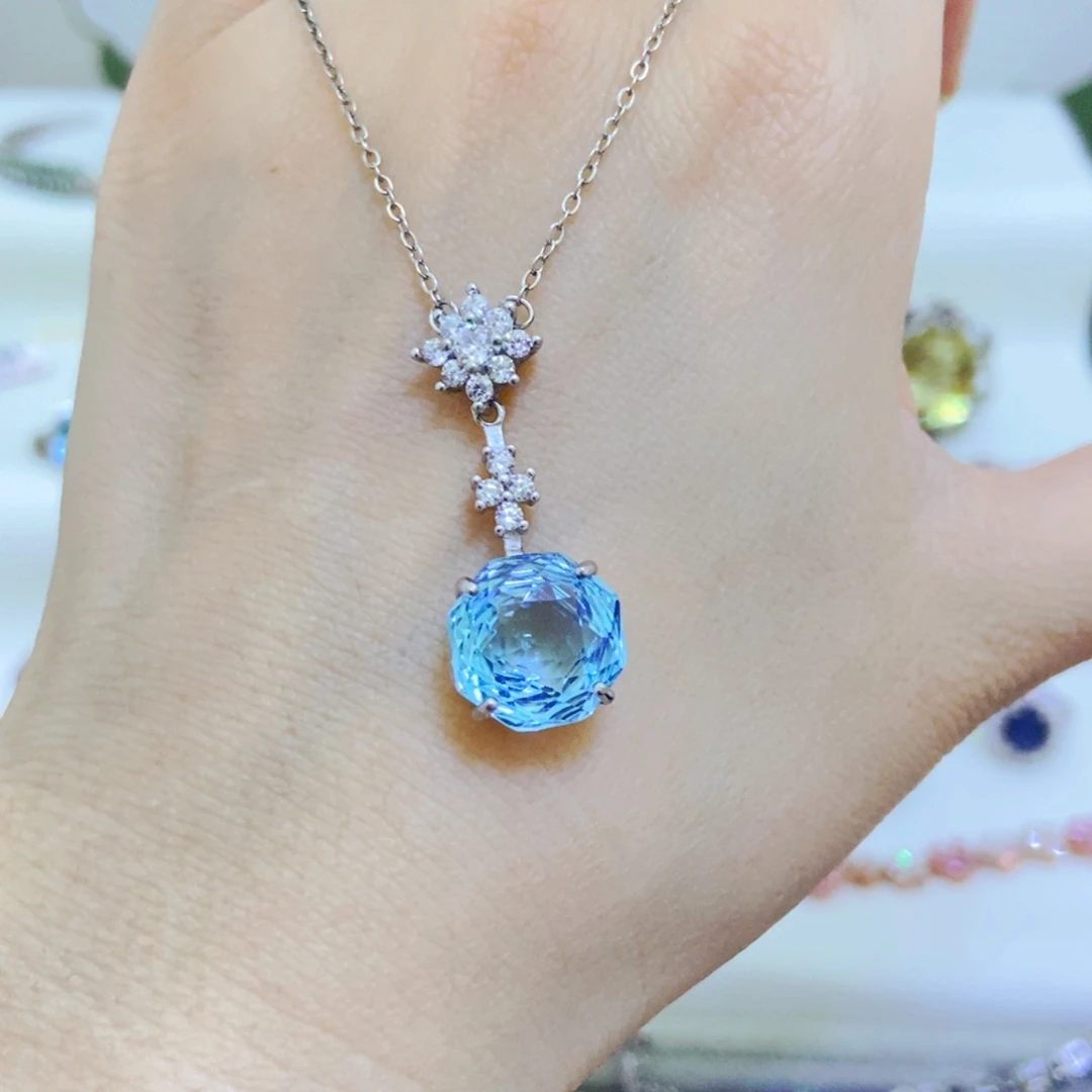 颈饰银S925镶嵌托帕石