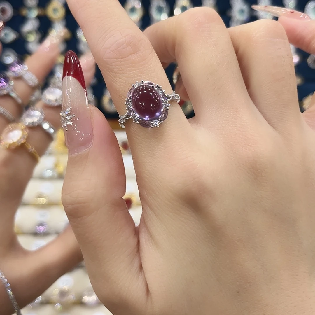 紫晶女款银S925镶嵌?****?戒指17