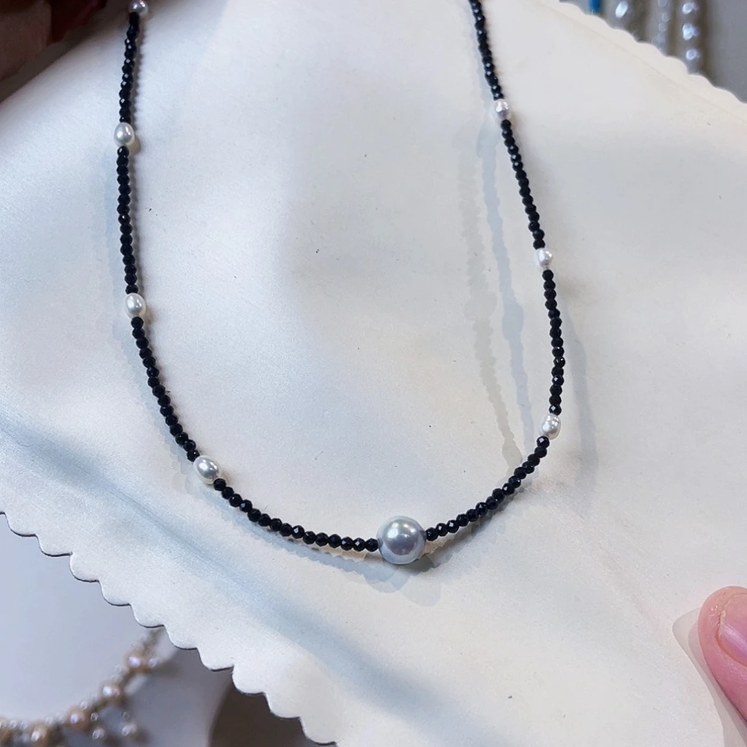 淡水珍珠银S925镶嵌颈饰