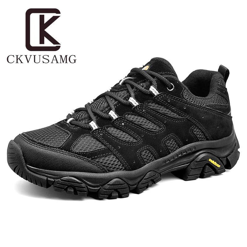 CKVUSAMG户外徒步登山鞋春季男鞋厚底耐磨防滑运动休闲鞋青少年减