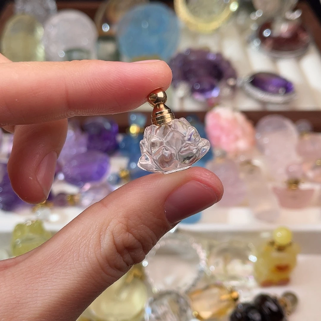 水晶颈饰银S925镶嵌猫*天然水晶吊坠480