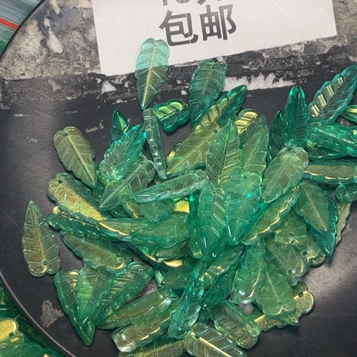 非金属榆树叶绿色100个