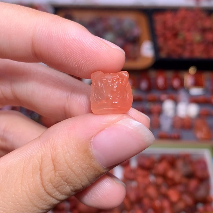 未镶嵌南红南红玛瑙醒狮