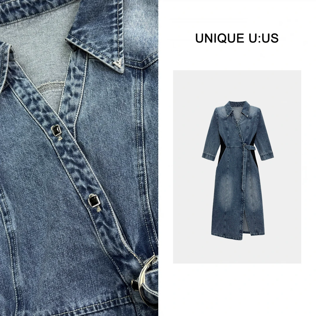 UNIQUE U:US【丹宁日记】时尚休闲百搭连衣裙-250313