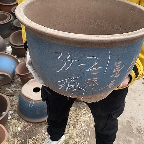 紫砂中国宜兴紫砂花盆＂