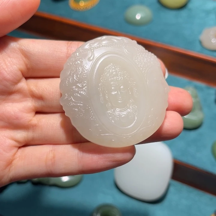 和田玉未镶嵌珠宝半成品佛魔一念39g