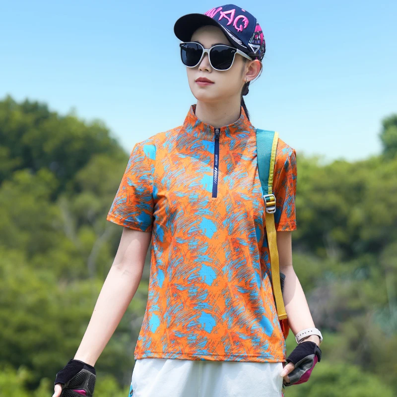 夏季新款女士立领冰丝速干衣户外轻薄透气运动休闲吸湿排汗