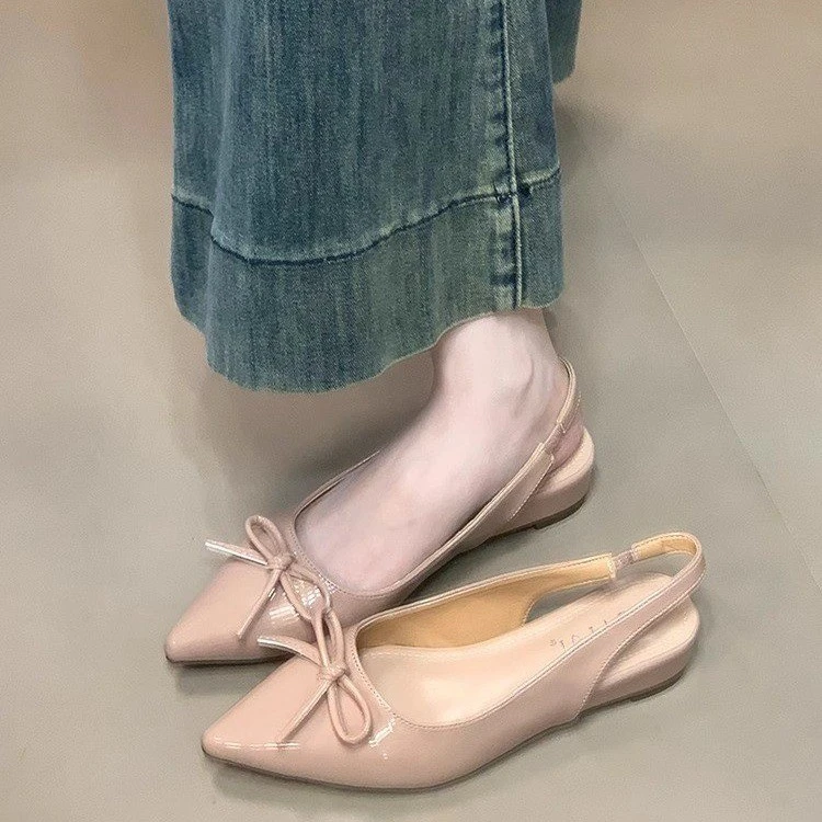 法式裸色气质夏天穿裙子专用凉鞋女2025新款爆款平底浅口凉拖