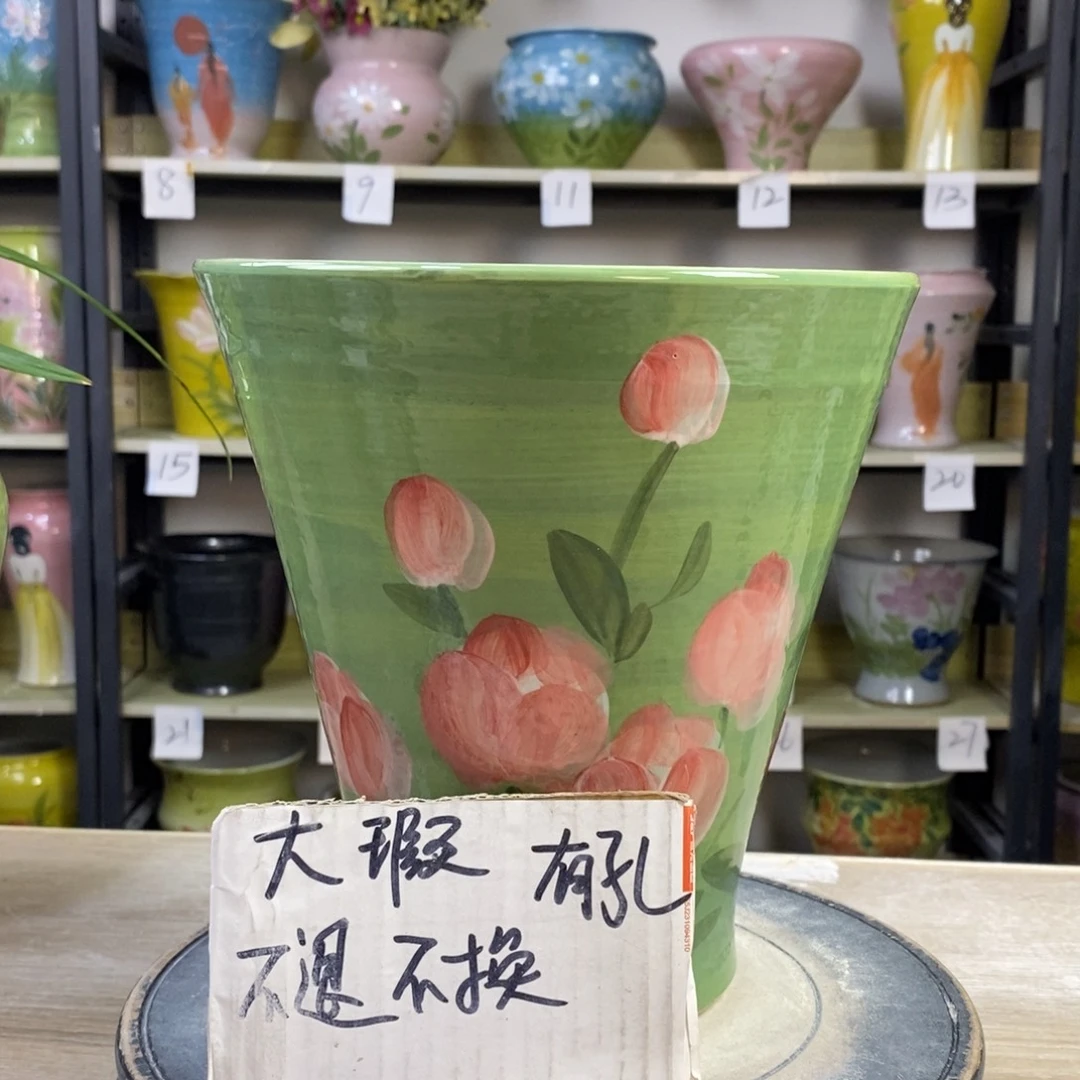 景德镇手工手绘陶瓷花盆