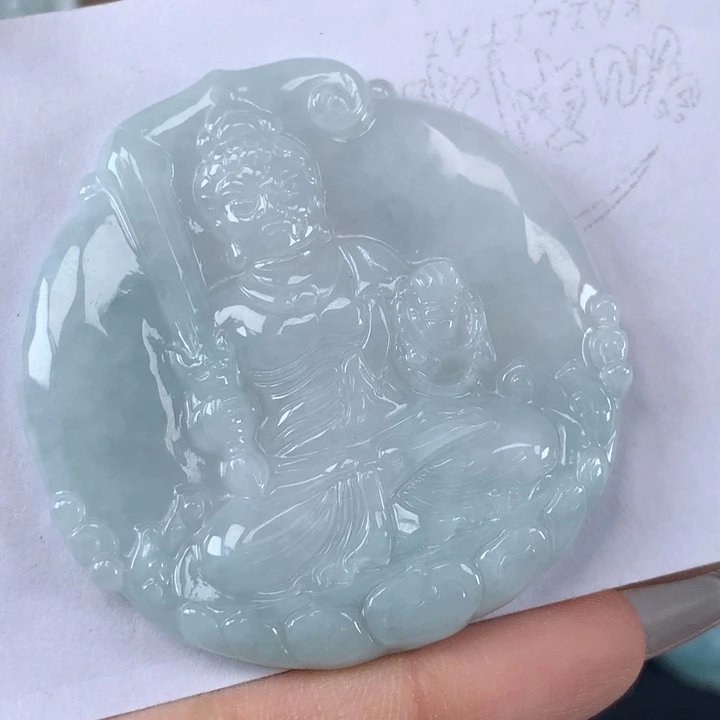 颈饰未镶嵌翡翠不动明王吊坠