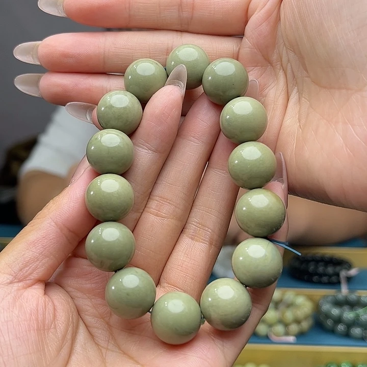 手链未镶嵌和田玉纯天然新疆喀拉喀什河沙枣青卡16