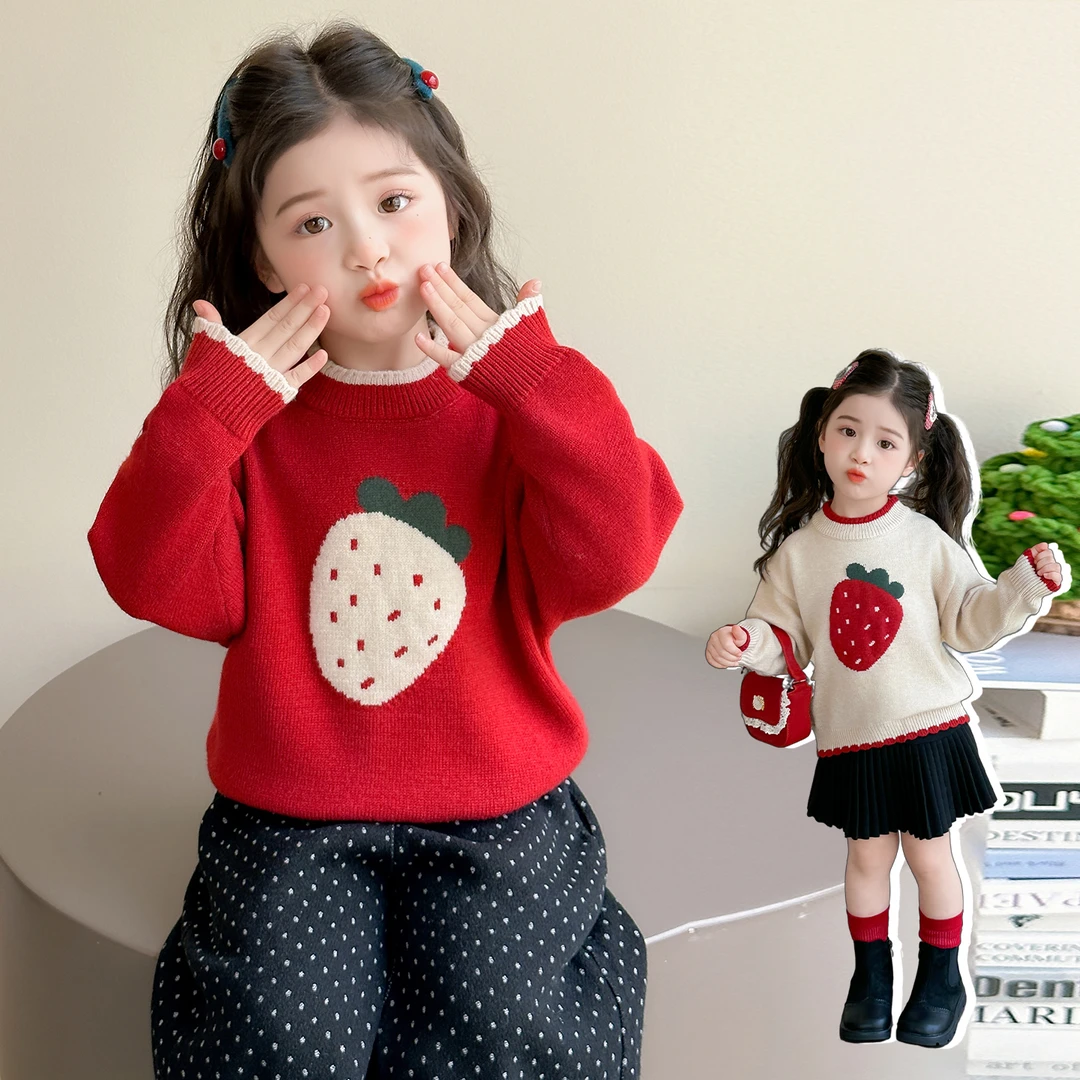女童毛衣2025新款秋装洋气儿童针织打底衫春秋童装小女孩加厚上衣