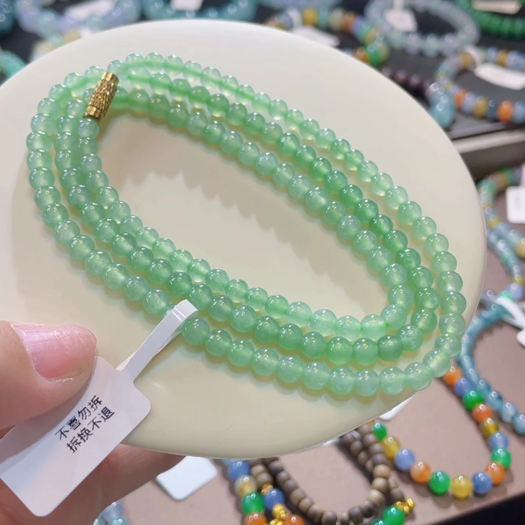 未镶嵌手链翡翠冰甜绿塔链