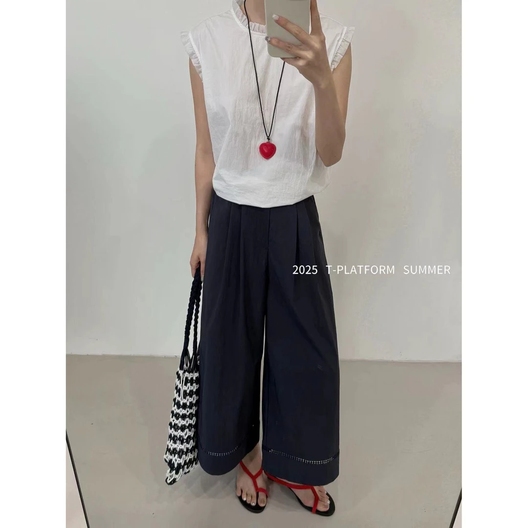 15668#T台#一定要拥有的~透气百搭褶皱感休闲裤（福利）