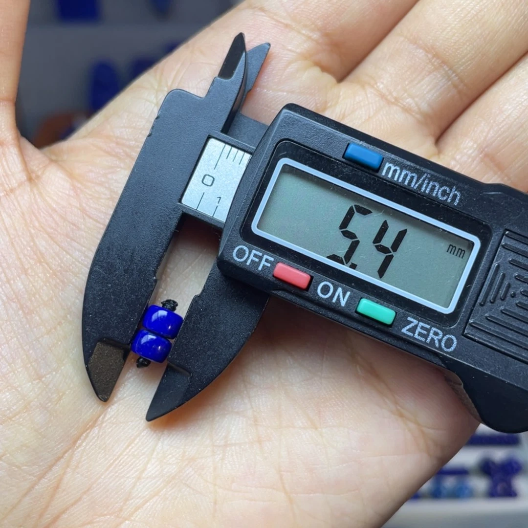 青金石未镶嵌5×3mm直切药片对珠配饰