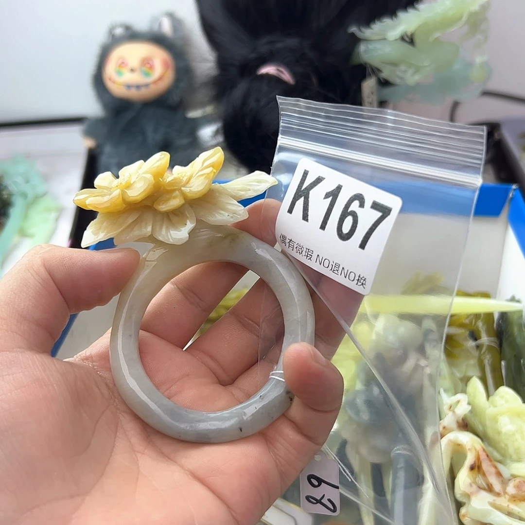 合金蛇纹石玉发饰珠****6