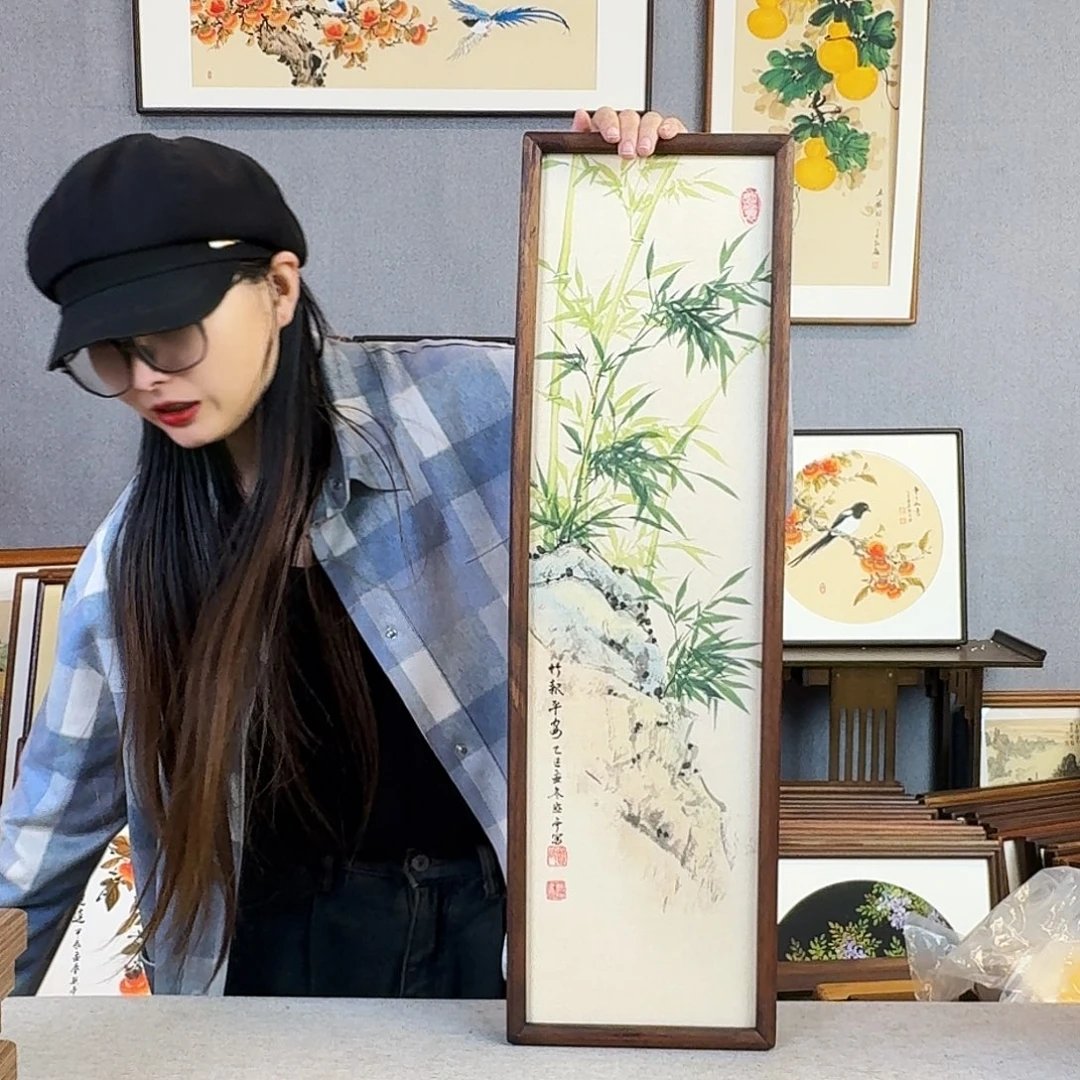 书法手绘带框尺寸：20*70