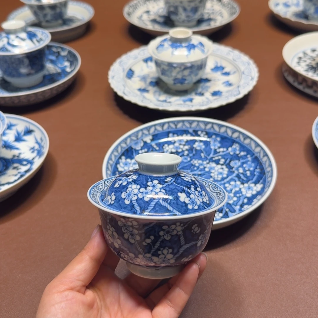 手工手绘茶具盖碗
