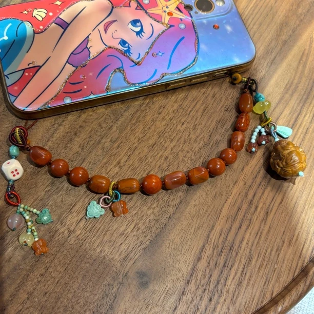 X-560网红同款国风手工双头短款挂饰手机挂件时尚博主必备挂绳