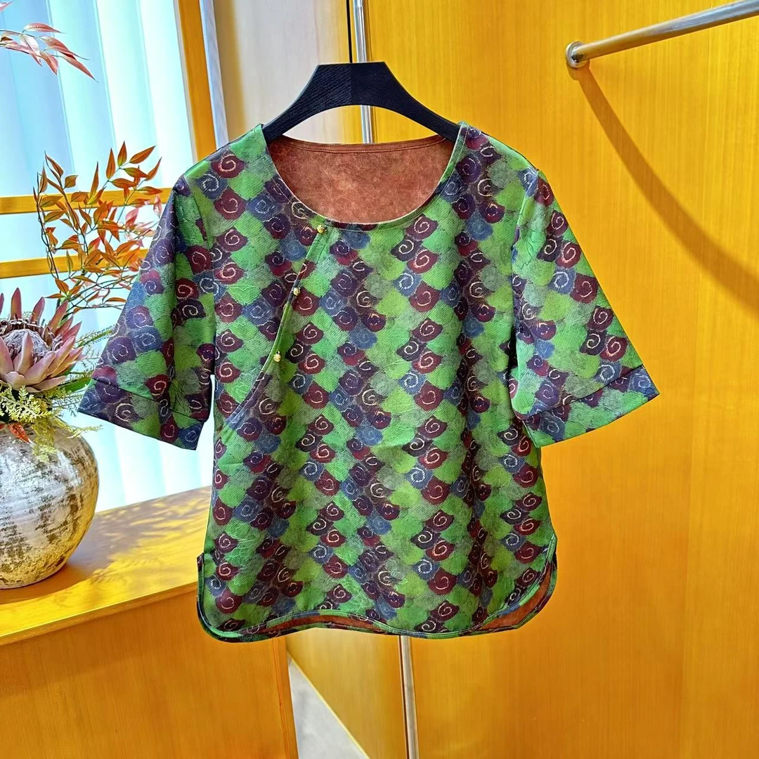 【锦雲】秋灵｜常规款衬衫提花网红碎花薄款夏季花色成人斜襟*1