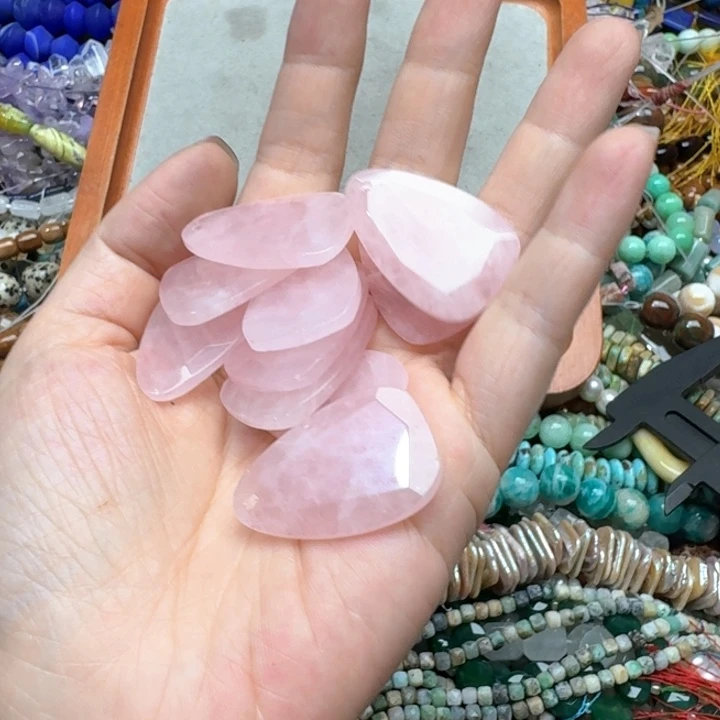 合金玛瑙/玉髓珠宝半成品一个粉晶吊坠