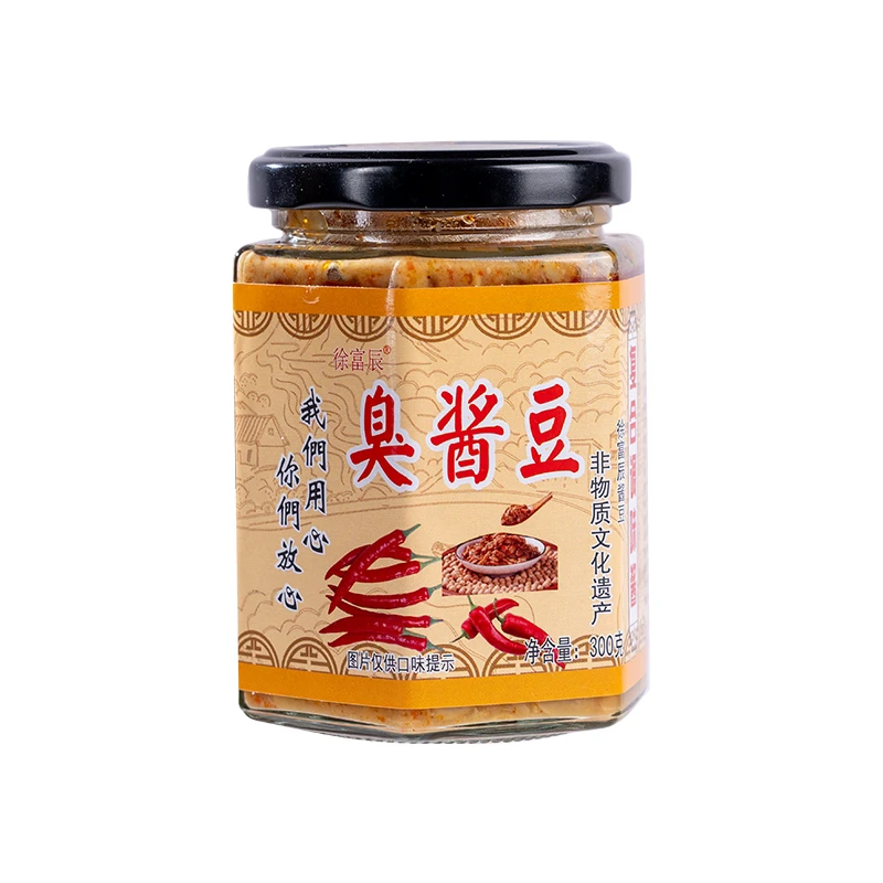 安徽古法制作食用臭酱豆300g一瓶装