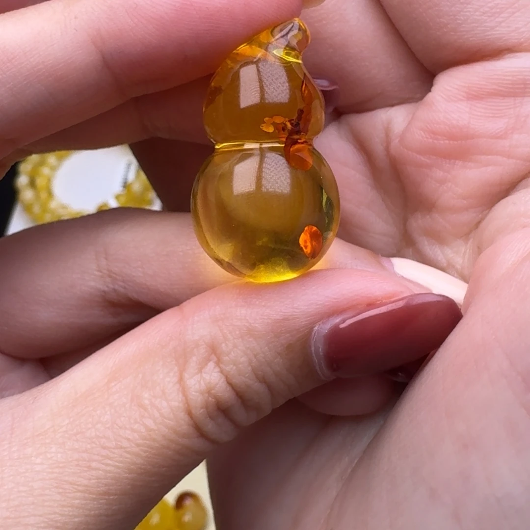 琥珀未镶嵌裸石花珀葫芦