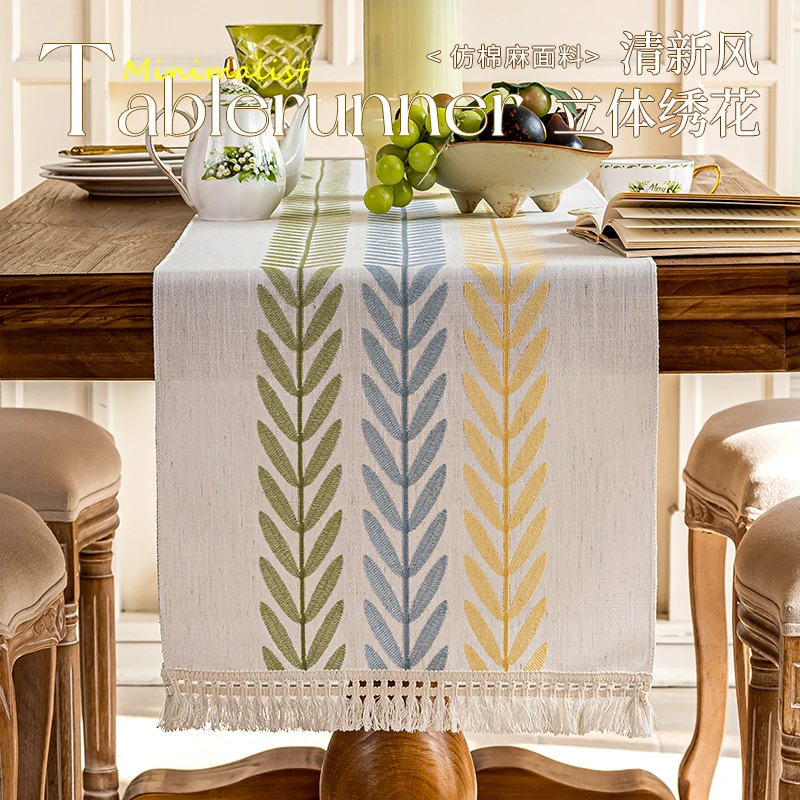 新款桌布长条布仿棉麻茶几电视柜盖布装饰家用餐桌电视柜鞋柜桌旗