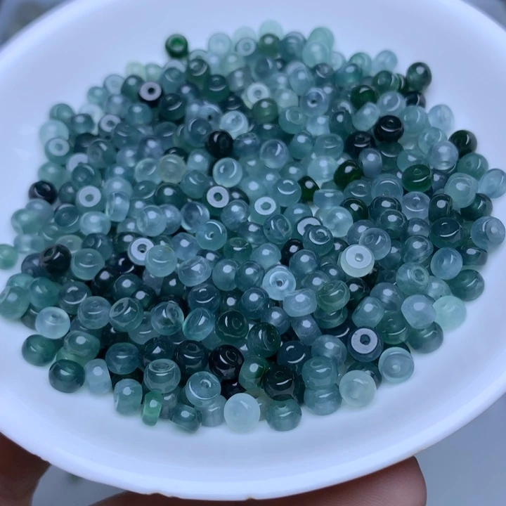 散珠翡翠卡3乘5冰蓝水算盘60个单圈