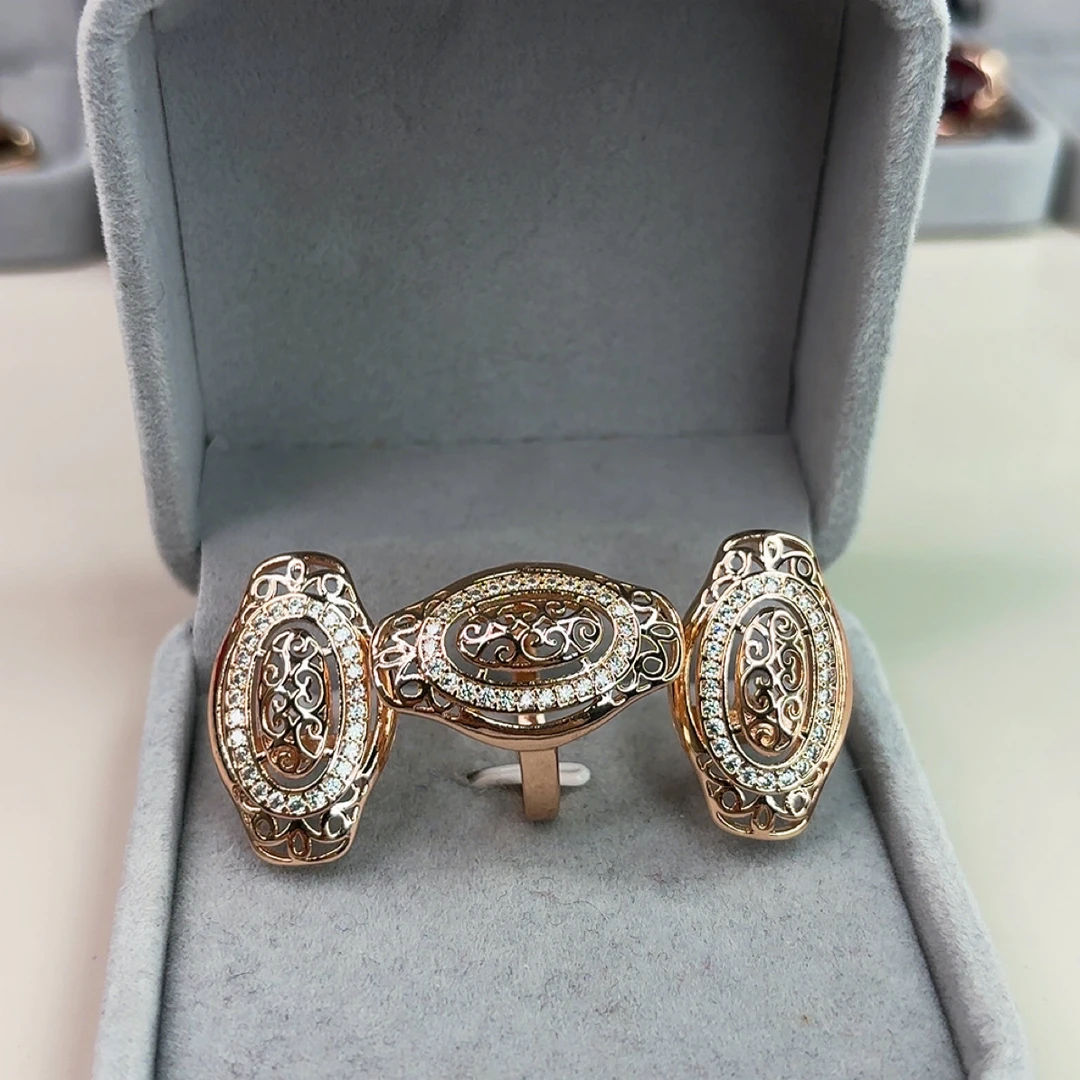 铜合金锆石耳饰 镀紫金镂空款