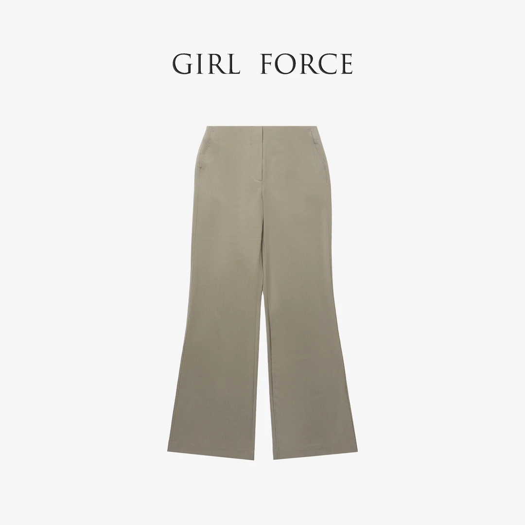 【设计师】春季新款百搭高腰西装裤显瘦时尚简约设计师通勤微喇纯色